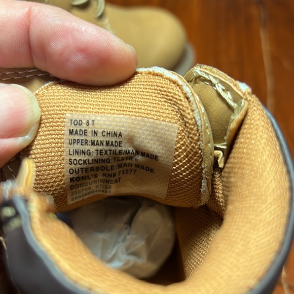 Jumping Bean 8T Brand New Toddler Donduriwheat Lace up / Side Zipper boots - Picture 10 of 11